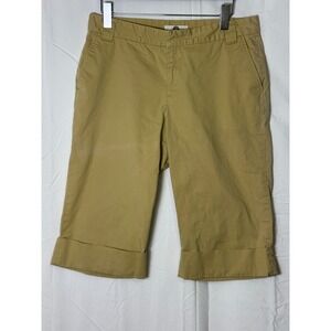 Weatherproof Womens Tan Bermuda Shorts Cuffed Khaki Chino SCWWP194 Size 14